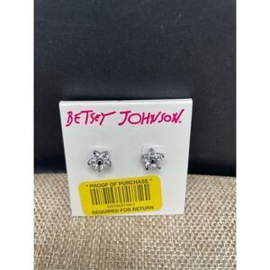 New Betsey Johnson Rhinestone Flowers Post Earrings Gift Collectors Sparkle